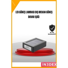 İn3dex Güneş Enerjili LED Duvar Lambası IP65 Su Geçirmez Dış Mekan Aydınlatma