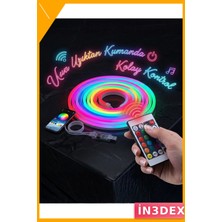 İn3dex Akıllı Rgb Neon LED Şerit Işık 3m Telefon ve Kumanda Kontrollü