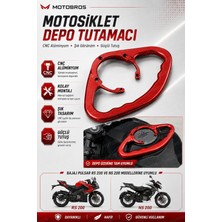 Motobros Bajaj Pulsar Rs 200 Ns 200 Uyumlu Motosiklet Depo Tutamacı Kırmızı Cnc Alüminyum Depo Üsyü Tutamaç