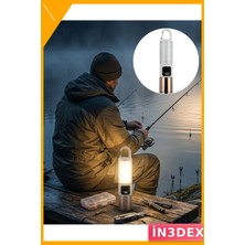 İn3dex USB Şarjlı Çift Işık Kaynaklı LED Kamp Feneri 500 Lümen