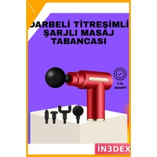 İn3dex Taşınabilir Şarjlı Masaj Tabancası 6 Hız Ayarlı Sessiz Motor