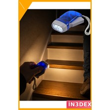 İn3dex Manuel Basmalı 3 LED El Feneri Pilsiz Acil Durum Lambası