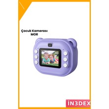 İn3dex Mini Termal Baskılı Kamera Çocuklar Için Mor Renk