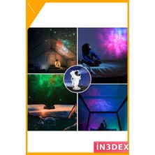 İn3dex Bluetooth Projeksiyon Lambası Astronot Şekilli 5W Nebula Yıldız