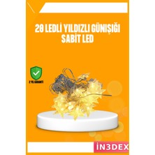 İn3dex 5 Metre Yıldız LED Işık 20 Adet Günışığı Dekoratif Aydınlatma