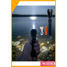 İn3dex 6000 Lümen LED El Feneri 60W Uzun Mesafe Aydınlatma Seti