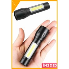 İn3dex USB Şarjlı 2500 Lümen Cob LED El Feneri Uzun Menzilli Kamp