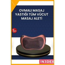 İn3dex 8 Başlıklı Derin Yoğurma Masaj Yastığı Isıtmalı Priz ve Çakmak Girişli
