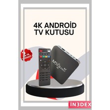 İn3dex 4K Android Tv Box Akıllı Medya Oynatıcı 2gb Ram 16GB Hafıza Wi-Fi