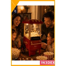 İn3dex Sıcak Hava Yağsız Mısır Patlatıcı Nostaljik Popcorn Makinesi