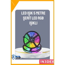 İn3dex 5 Metre Kumandalı Şerit LED Dekoratif Aydınlatma Esnek Rgb