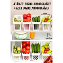 Calvera 4 Adet Buzdolabı Organizer - Bpa Free Sağlam Plastik Raf Düzenleyici