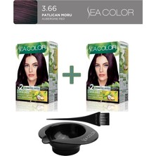 Sea Color 2'li Natural Effect Set Boya Amonyaksız 3.66 Patlıcan Moru, Boya Tası ve Fırça Hediye!
