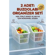 Calvera 2 Adet Buzdolabı Organizer - Bpa Free Sağlam Plastik Raf Düzenleyici