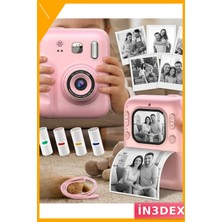 İn3dex Çocuklar Için Anında Baskılı Dijital Fotoğraf Makinesi Pembe