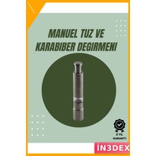 İn3dex Baharat Öğütücü Orta Boy Karabiber Tuz Değirmeni Akrilik Pencereli