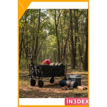 İn3dex Katlanabilir Kamp Arabası 74.8kg Taşıma Kapasiteli Alışveriş Vagonu