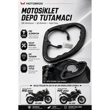Motobros Bajaj Pulsar Rs 200 Ns 200 Uyumlu Motosiklet Depo Tutamacı Siyah Cnc Alüminyum Depo Üsyü Tutamaç