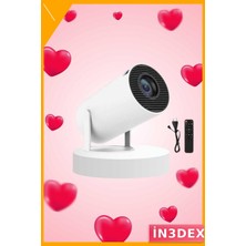 İn3dex Taşınabilir Mini Projektör 1036X600P Android 11.0 Kablosuz