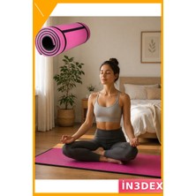 İn3dex 10 mm Kalın Pilates Matı Kaydırmaz Taban Spor Minderi Taşınabilir