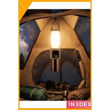 İn3dex USB Şarjlı LED Kamp Lambası 500 Lümen Taşınabilir Fener