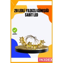 İn3dex Dekoratif Yıldız LED Işık 5 Metre 20 Adet Günışığı Aydınlatma