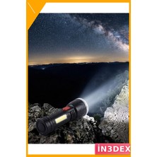 İn3dex Şarjlı 9 LED Profesyonel El Feneri 4 Modlu Yüksek Performans