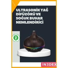 İn3dex Ultrasonik Hava Nemlendirici 550ML Aromaterapi Difüzörü