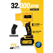 Exenar Auhma Ahv-18 Şarjlı Turbo Fan Hava Üfleyici 21V Kömürsüz Motor (Brushless) - 32.000 Rpm 12000MAH Güç