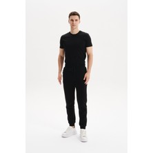 Ar-ma Erkek Eşofman Alti Baskisiz Basic Yandan Fermuar Cepli Arkadan Cepsiz Lastikli Dar Paça Regular Fit Şardonlu Üç İplik K30174681702