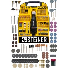 Steiner 302 Parça Hobi Kalıpçı Gravür Seti 460 Watt Devir Ayarlı El Motoru Sarı