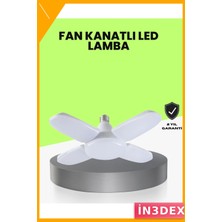 İn3dex 60W 6000LM Beyaz Işık Katlanabilir 4 Kollu LED Ampul
