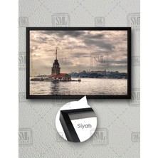 SML Tablo Kız Kulesi Istanbul Türkiye Bulut Doğa Manzara Yatay Çerçeveli Kanvas Tablo