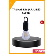 İn3dex Şarjlı LED Kamp Lambası Type-C Girişli Kancalı Taşınabilir