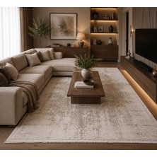 Hoom Rugs Sembol 2912 Bej Akrilik Dayanıklı Makine Halısı