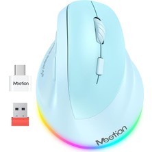 Ergonomik Fare, Kablosuz Dikey Fare Rgb Arkadan Aydınlatmalı Şarj Edilebilir Fare, Bluetooth (5.2
