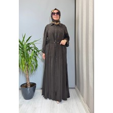 Miss Dalida Fermuarlı Beli Büzgülü Cupro Kap Kahve 2268329