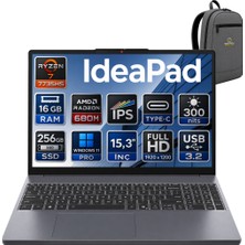 Lenovo Ideapad Slim 3  Ryzen7 7735HS 16 GB 256 GB SSD 15.3" Wuxga WİN11PRO Dizüstü Bilgisayar 83K70098TROKA05
