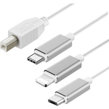 ADS-501 3ın1 USB B To Micro-Lightning-Type-C Telefon Bilgisayar Tablet Için Piyano Mıdı Org Elek