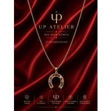 Up Atelier 925 Ayar Gümüş Zirkon Renkli Taşlı At Nalı Model