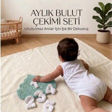 Maybi Bebek Aylık Konsept Fotoğraf Çekim Seti - Peluş Bulut ve Rakam Aksesuarları - Yenidoğan Anı Gelişim Seti