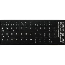 Türkçe Q Klavye Etiketi Laptop Macbook Pc Sticker - Siyah
