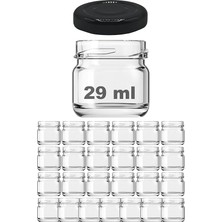 29 ml Konserve Küçük Numune Kavanoz Siyah Metal Kapaklı Şeffaf Cam 29 cc Paşabahçe (25)