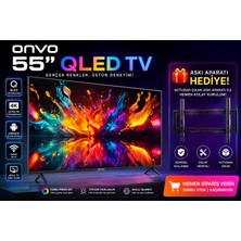 Onvo 55" QLED 4K Ultra HD Google Smart TV | Canlı Renkler ve Yüksek Çözünürlük ile