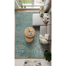 Kreasyon Halı Atelier AE005 Yeşil Uzun Ömürlü Yumuşak Dokulu Salon Yatak Odası Koridor Oturma Odası Yolluk Halı