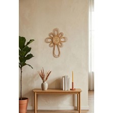 İska Hediyelik Güneş Formlu El Örmesi Rattan Duvar Dekoru - 55X77 cm