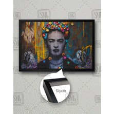SML Tablo Frida Kahlo Feminizim Sokak Sanatı Kadınlar Günü Kadın Gücü Soyut Yatay Çerçeveli Kanvas Tablo