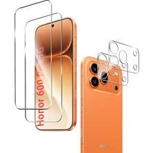 Nanospace Temperli Sert Lens Koruyucu ve Nano Ekran Koruyucu Seti Honor 600 Pro İçin Şeffaf