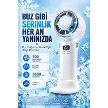 Smayling Taşınabilir El Vantilatörü ve Masaüstü Fanı, 200 Kademeli Ayarlanabilir Hız, Dijital Ekranlı, Şarj Edilebilir Mini Fan, Çıkarılabilir Masaüstü Standlı, Sessiz Güçlü Soğutucu Fan