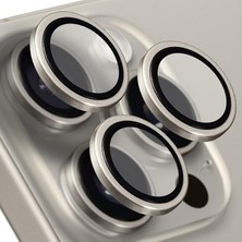 Labs iPhone 15 Pro Max / 15 Pro Uyumlu Titanyum Kamera Lens Koruyucu (Natürel Titanyum)